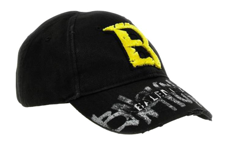 Balenciaga  Black Cotton Baseball Cap with Logo Lettering. 796436410B21081 圖 3