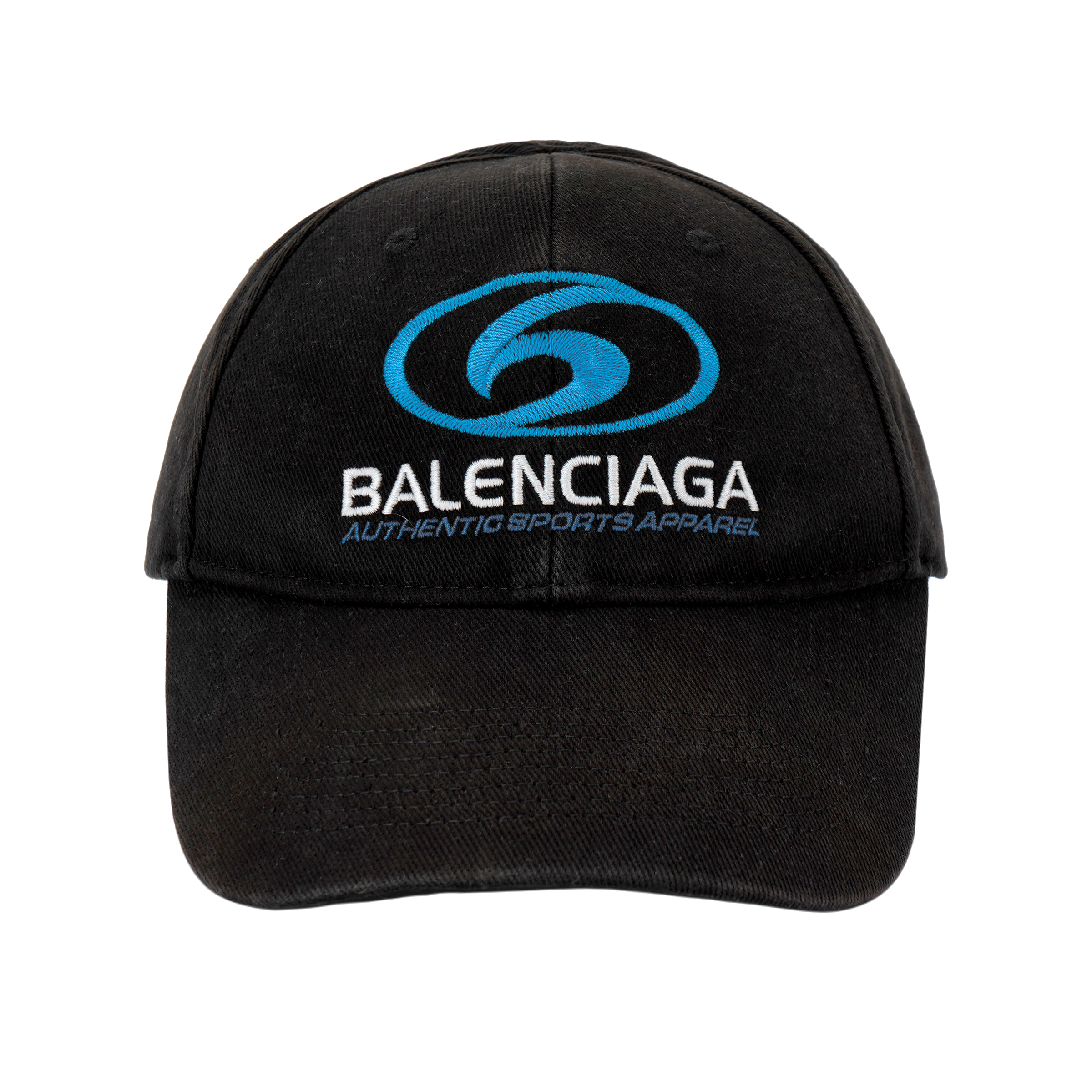 Balenciaga  Black Cotton Twill Baseball Cap with Logo Embroidery. 771966410B21001