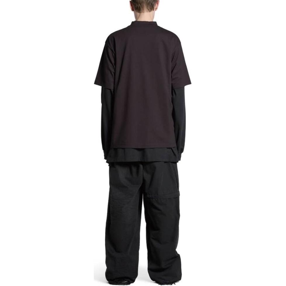 Balenciaga  Black Crewneck T-Shirt with Letter Logo Print. 764235TQVK21576 圖 4