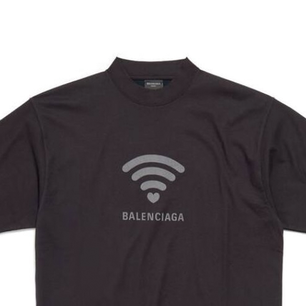 Balenciaga  Black Crewneck T-Shirt with Letter Logo Print. 764235TQVK21576 圖 8