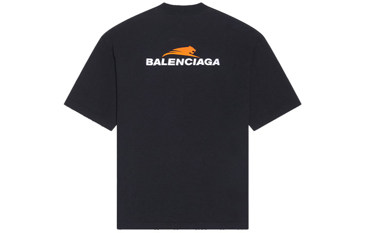 Balenciaga  Black Crewneck T-Shirt with Solid Color Logo Design. 612966TLVI51070 圖 3