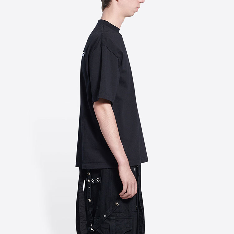 Balenciaga  Black Crewneck T-Shirt with Solid Color Logo Design. 612966TLVI51070 圖 7