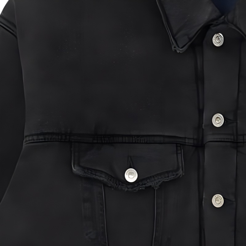 Sizing 발렌시아가 블랙 데님 자켓 캐주얼 루즈핏 긴팔 버튼업. 681689TIWA21440