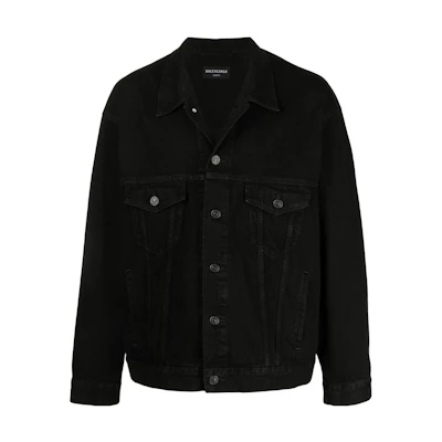Balenciaga Black Denim Jacket Single-Breasted Casual Long Sleeve 675206TEW051105