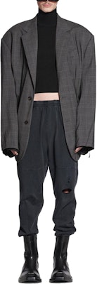 Balenciaga 黑色破壞風休閒長褲,彈性褲腰 - 標準版型。 744695TOVH92020 Shop Balenciaga 黑色破壞風休閒長褲,彈性褲腰 - 標準版型。 744695TOVH92020