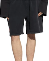Details for Balenciaga Black Frayed Lace-Up Casual Shorts. 826635TSVE11041