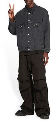 Balenciaga Black Graffiti Denim Jacket with Single Button Closure. 678354TIWA20114 Lookbook Balenciaga Black Graffiti Denim Jacket with Single Button Closure. 678354TIWA20114