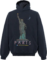 Balenciaga Black Graphic Print Oversized Hoodie. 739024TQVS11083 Balenciaga Black Graphic Print Oversized Hoodie. 739024TQVS11083