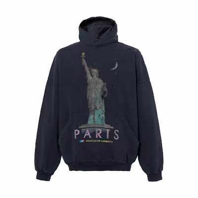 Balenciaga Black Graphic Print Oversized Hoodie. 739024TQVS11083