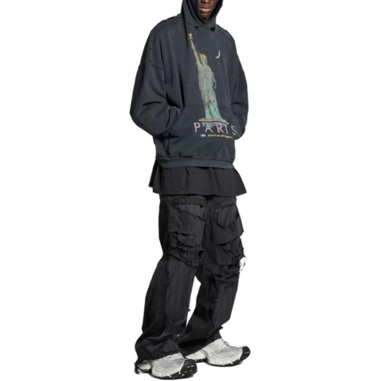 Shop Sudadera Con Capucha Balenciaga Negra Gráfica Oversize. 739024TQVS11083