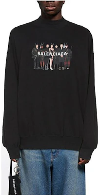 バレンシアガ ブラック グラフィック プリント プルオーバー スウェットシャツ 652981TIVA21000 Shop バレンシアガ ブラック グラフィック プリント プルオーバー スウェットシャツ 652981TIVA21000
