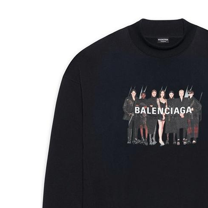 Sizing バレンシアガ ブラック グラフィック プリント プルオーバー スウェットシャツ 652981TIVA21000