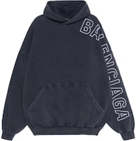 Balenciaga Black Hoodie with Letter Logo Print Pullover Design. 739024TOVV29034 Balenciaga Black Hoodie with Letter Logo Print Pullover Design. 739024TOVV29034