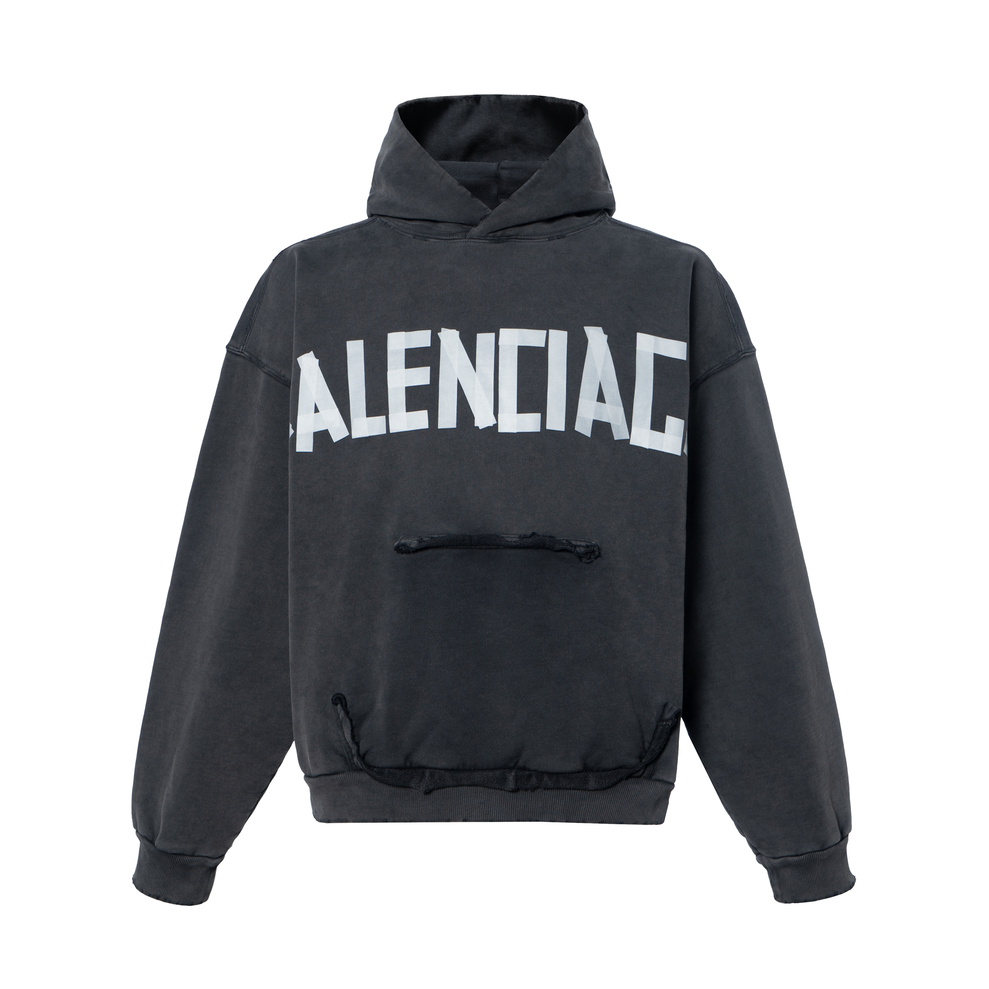 Balenciaga  Black Hoodie with Printed Lettering. 744441TRVK21041