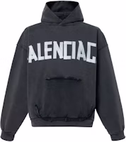 Balenciaga Black Hoodie with Printed Lettering. 744441TRVK21041 Balenciaga Black Hoodie with Printed Lettering. 744441TRVK21041
