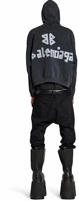 발렌시아가 블랙 프린트 로고 후드티. 744441TRVK21041 Purchase 발렌시아가 블랙 프린트 로고 후드티. 744441TRVK21041