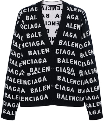 Balenciaga Kardigan Hitam Rajutan dengan Cetakan Huruf dan Penutup Butang. 766471T16731070 Buy Balenciaga Kardigan Hitam Rajutan dengan Cetakan Huruf dan Penutup Butang. 766471T16731070