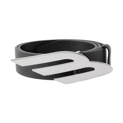 Balenciaga Black Leather Belt with Silver Logo Buckle 3.5CM Wide. POIZON240415992