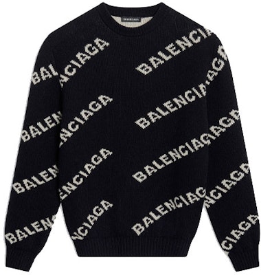 Balenciaga Black Letter Jacquard Pullover Sweater. 648433T15671070 Buy Balenciaga Black Letter Jacquard Pullover Sweater. 648433T15671070