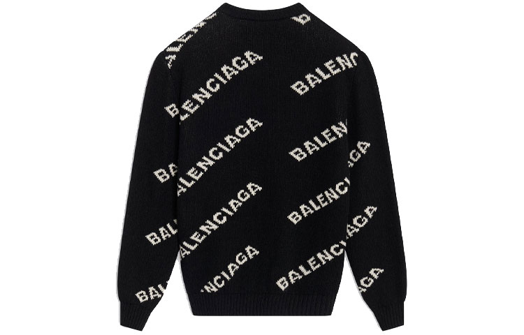 Lookbook Balenciaga  Black Letter Jacquard Pullover Sweater. 648433T15671070