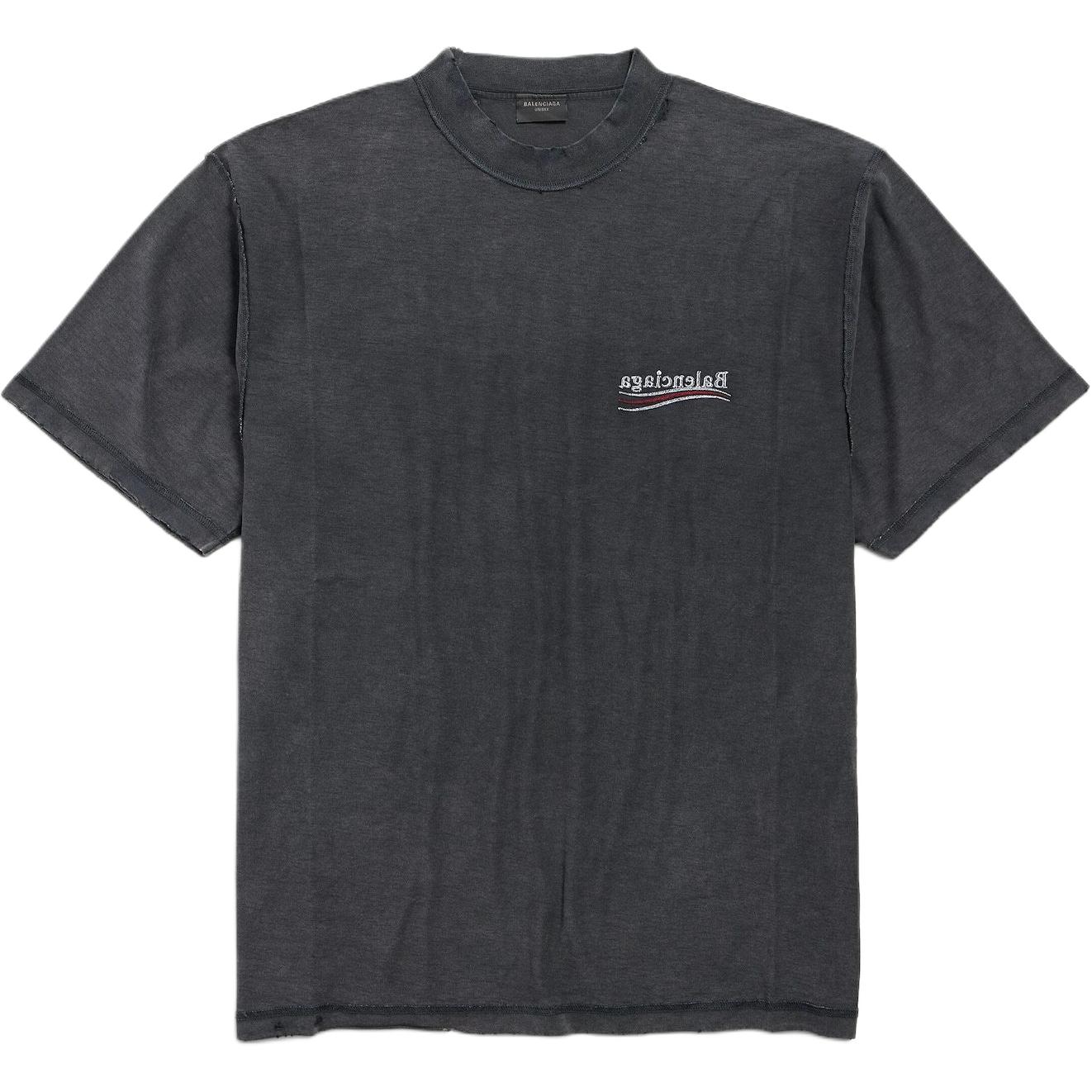 Balenciaga  Black Letter Logo Crew Neck T-Shirt. 830247TSVF39668