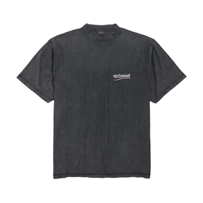 Balenciaga Black Letter Logo Crew Neck T-Shirt. 830247TSVF39668