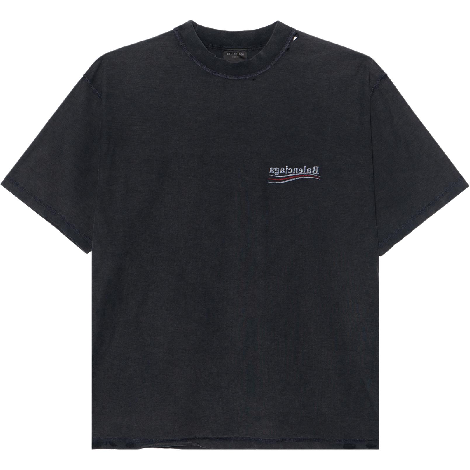 Order 巴黎世家 黑色字母标志圆领T恤 830247TSVF39668