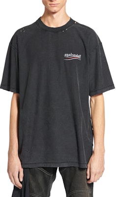 巴黎世家 黑色字母标志圆领T恤 830247TSVF39668 Shop 巴黎世家 黑色字母标志圆领T恤 830247TSVF39668