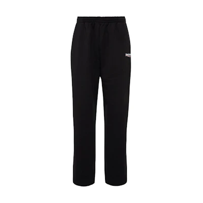 Balenciaga Black Letter Logo Embroidered Knit Joggers with Elastic Pockets. 674594TKVI91070