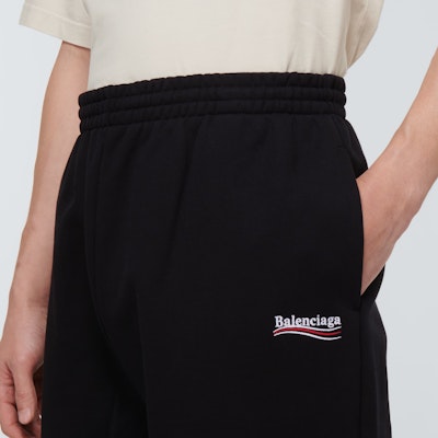 巴黎世家 黑色字母logo刺繡針織彈性口袋運動長褲 674594TKVI91070 Details for 巴黎世家 黑色字母logo刺繡針織彈性口袋運動長褲 674594TKVI91070