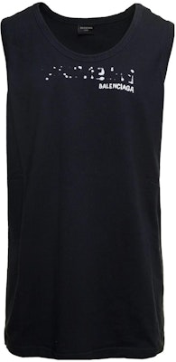 Balenciaga Vest Crew Neck Hitam dengan Print Huruf Regular Fit. 697880TOVO51070 Buy Balenciaga Vest Crew Neck Hitam dengan Print Huruf Regular Fit. 697880TOVO51070