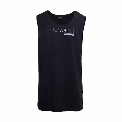 Balenciaga Black Letter Print Crew Neck Pullover Vest Regular Fit. 697880TOVO51070