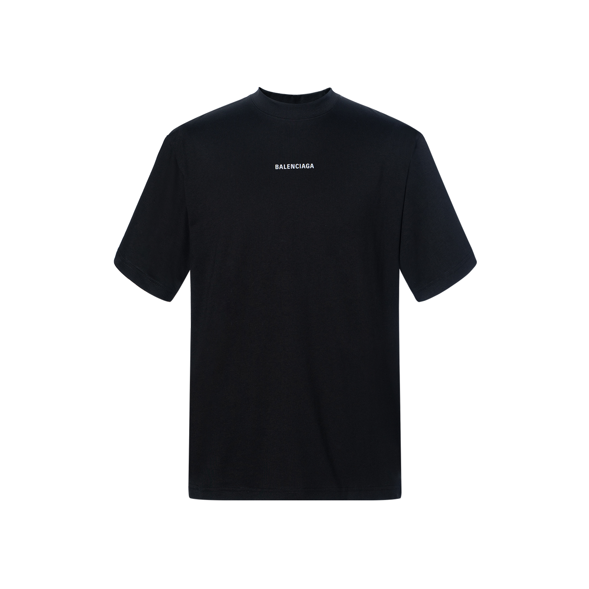 Balenciaga  Black Letter Print Crewneck T-Shirt Regular Fit Short Sleeve. 764235TQVN11083