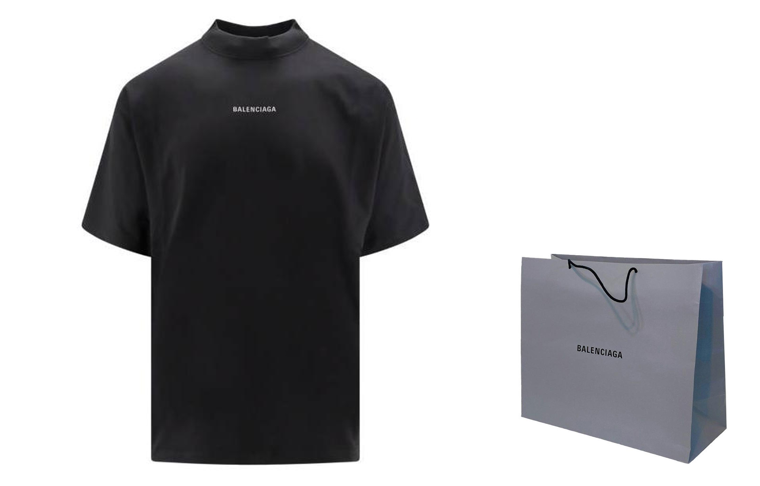Balenciaga  Black Letter Print Crewneck T-Shirt Regular Fit Short Sleeve. 764235TQVN11083 圖 4