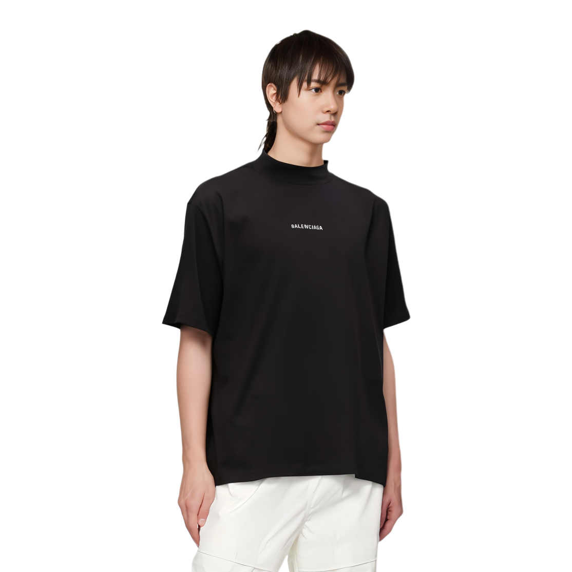 Balenciaga  Black Letter Print Crewneck T-Shirt Regular Fit Short Sleeve. 764235TQVN11083 圖 5