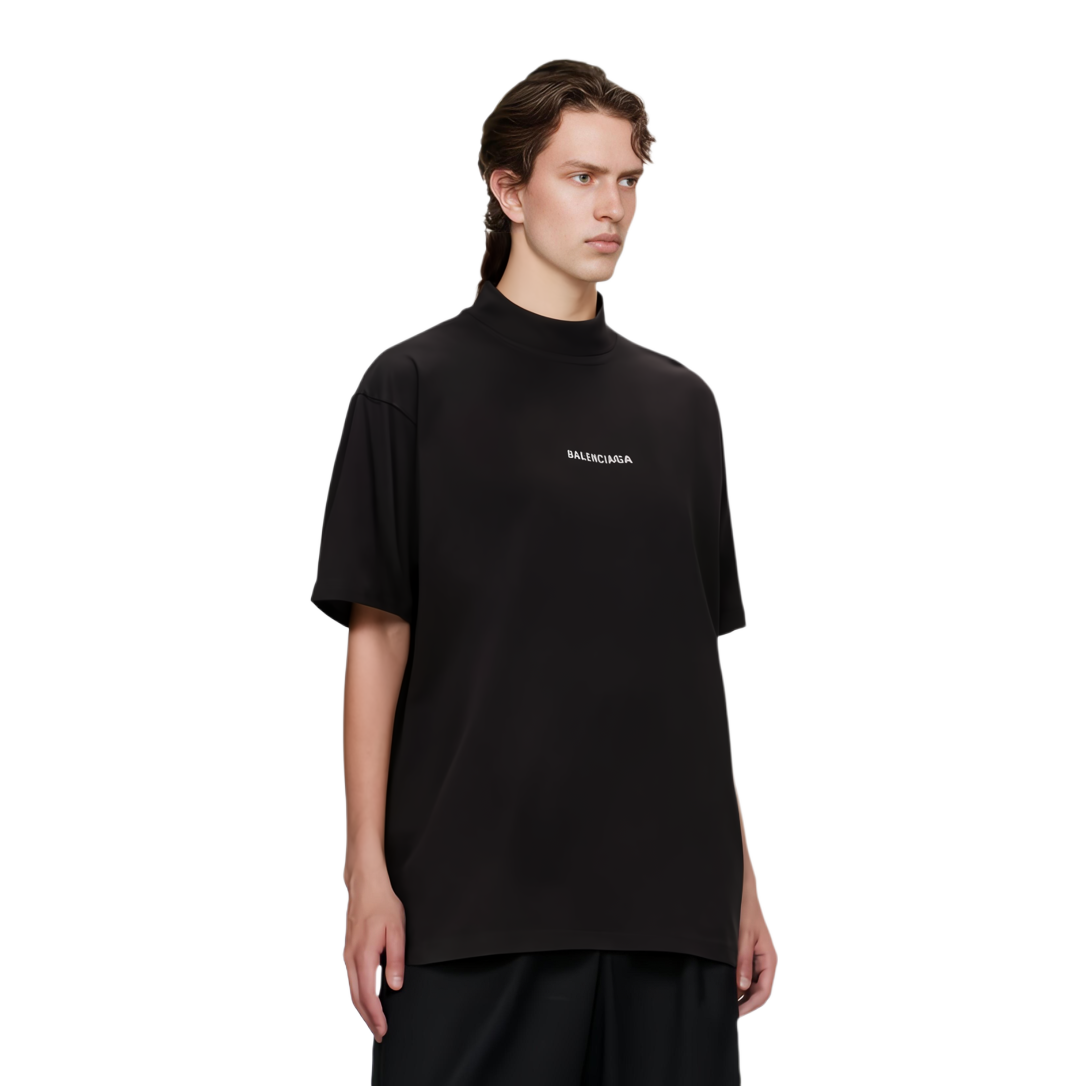 Balenciaga  Black Letter Print Crewneck T-Shirt Regular Fit Short Sleeve. 764235TQVN11083 圖 6