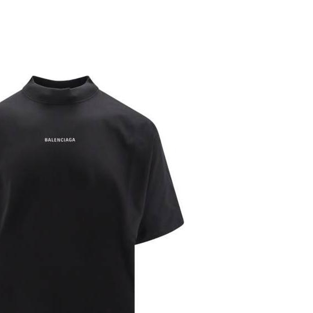 Balenciaga  Black Letter Print Crewneck T-Shirt Regular Fit Short Sleeve. 764235TQVN11083 圖 9