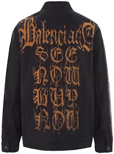 巴黎世家黑色印花长袖牛仔夹克 745054TNW111700 Lookbook 巴黎世家黑色印花长袖牛仔夹克 745054TNW111700