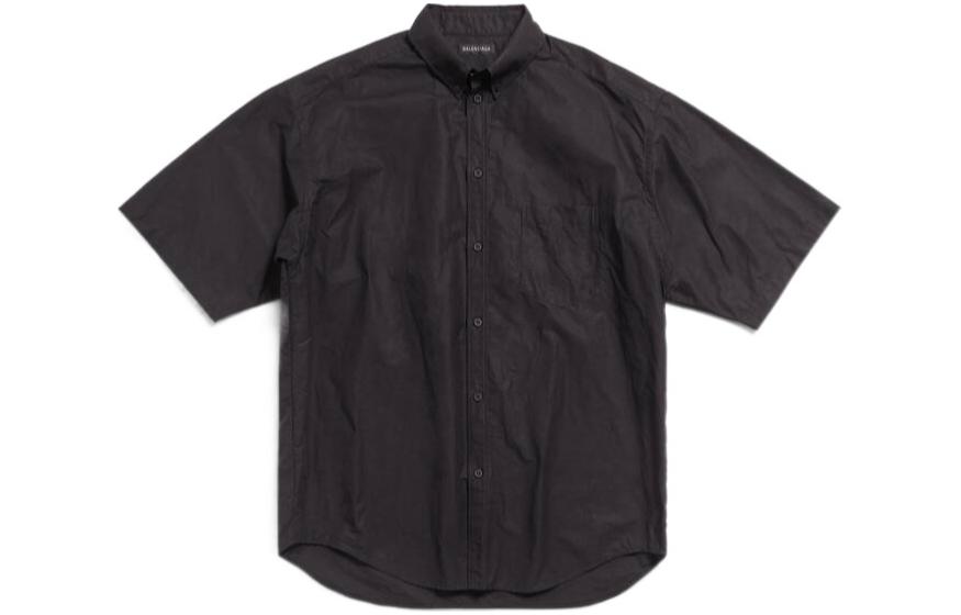 Lookbook Balenciaga Camiseta Negra Estampada de Letras de Manga Corta y Corte Holgado 790732TNM601000