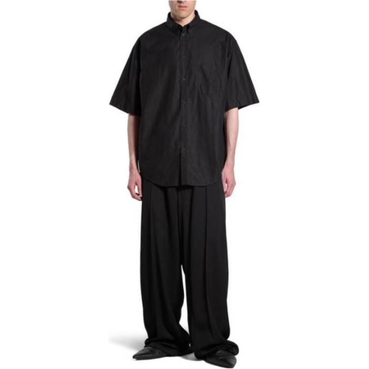 Shop Balenciaga Camiseta Negra Estampada de Letras de Manga Corta y Corte Holgado 790732TNM601000