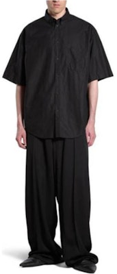 Balenciaga Camiseta Negra Estampada de Letras de Manga Corta y Corte Holgado 790732TNM601000 Shop Balenciaga Camiseta Negra Estampada de Letras de Manga Corta y Corte Holgado 790732TNM601000