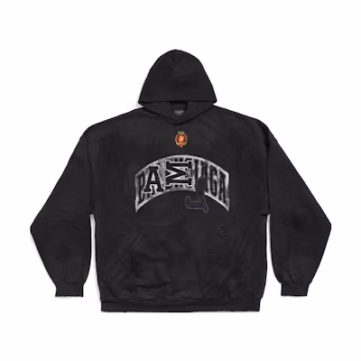Balenciaga Black Letter Print Pullover Hoodie Regular Fit. 739024TOVN31055