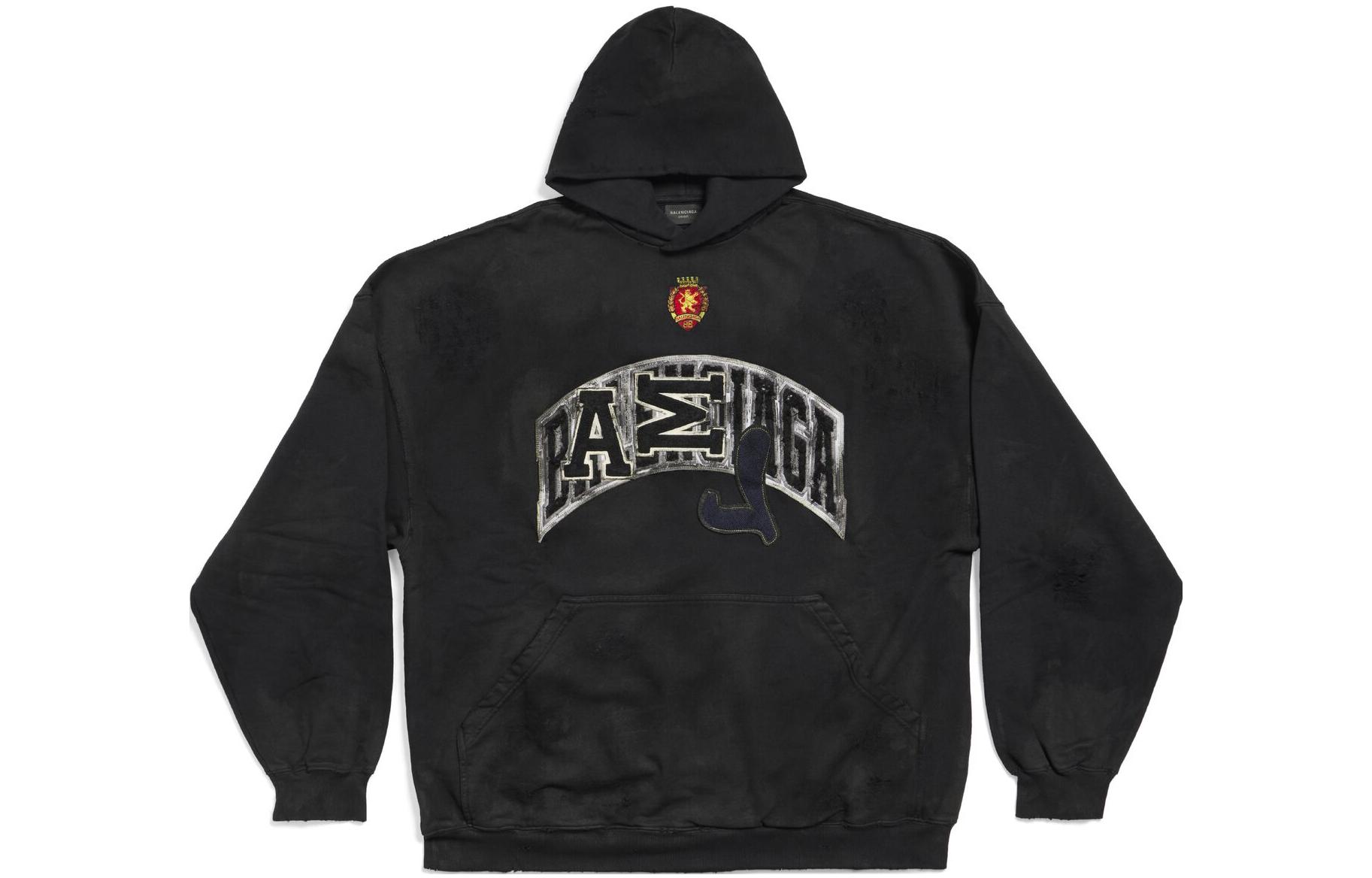 Order Balenciaga  Black Letter Print Pullover Hoodie Regular Fit. 739024TOVN31055