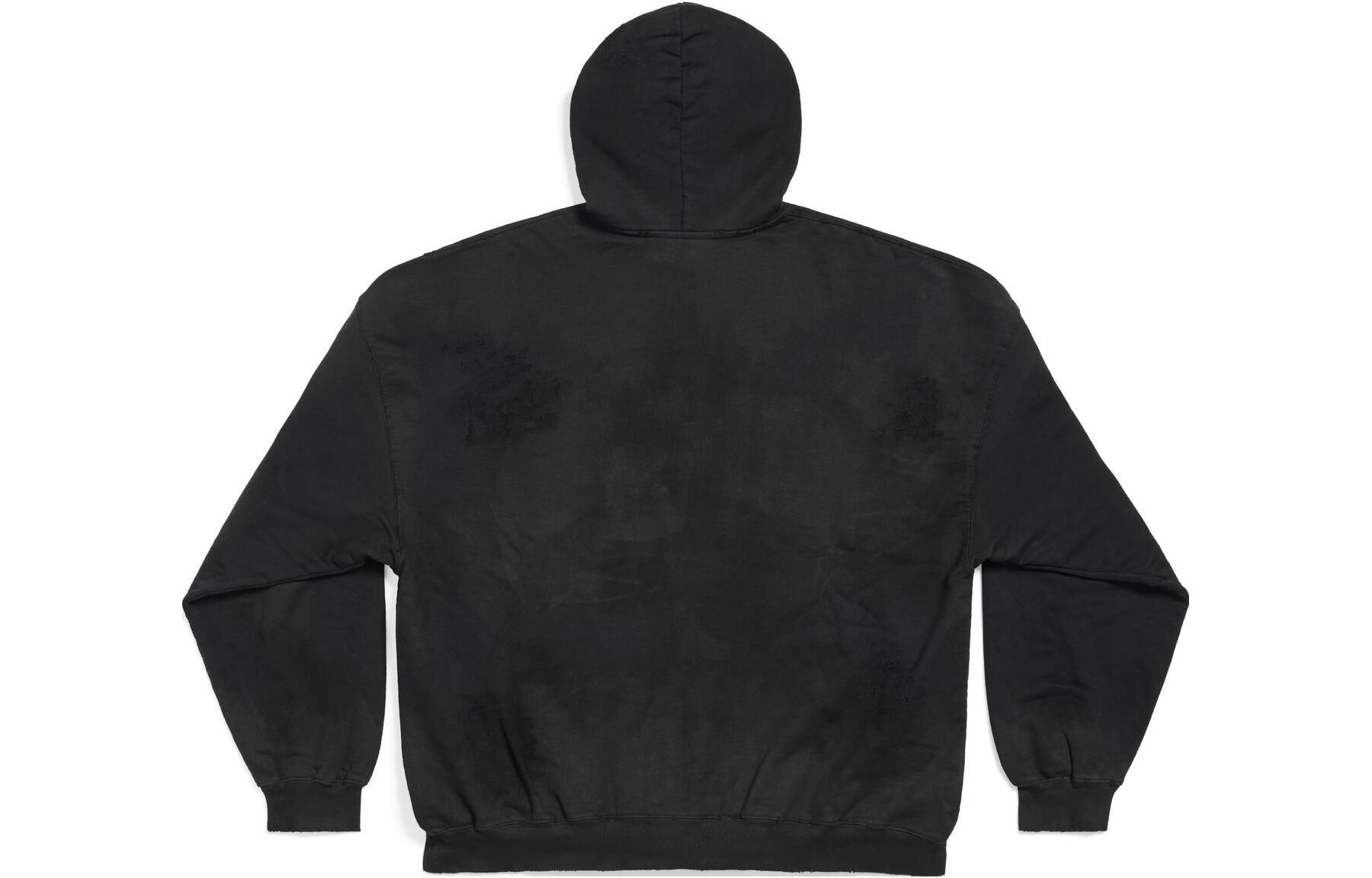 Lookbook Balenciaga  Black Letter Print Pullover Hoodie Regular Fit. 739024TOVN31055