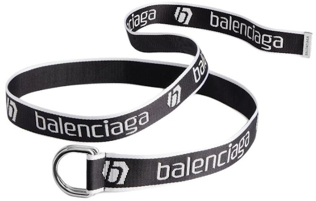 Balenciaga 黑色刺繡logo雙環皮帶 4CM寬。 7944852AA381090 Buy Balenciaga 黑色刺繡logo雙環皮帶 4CM寬。 7944852AA381090