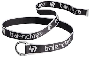 Order Cinturón Balenciaga Negro con Logo Bordado y Doble Anillo de 4CM de Ancho. 7944852AA381090