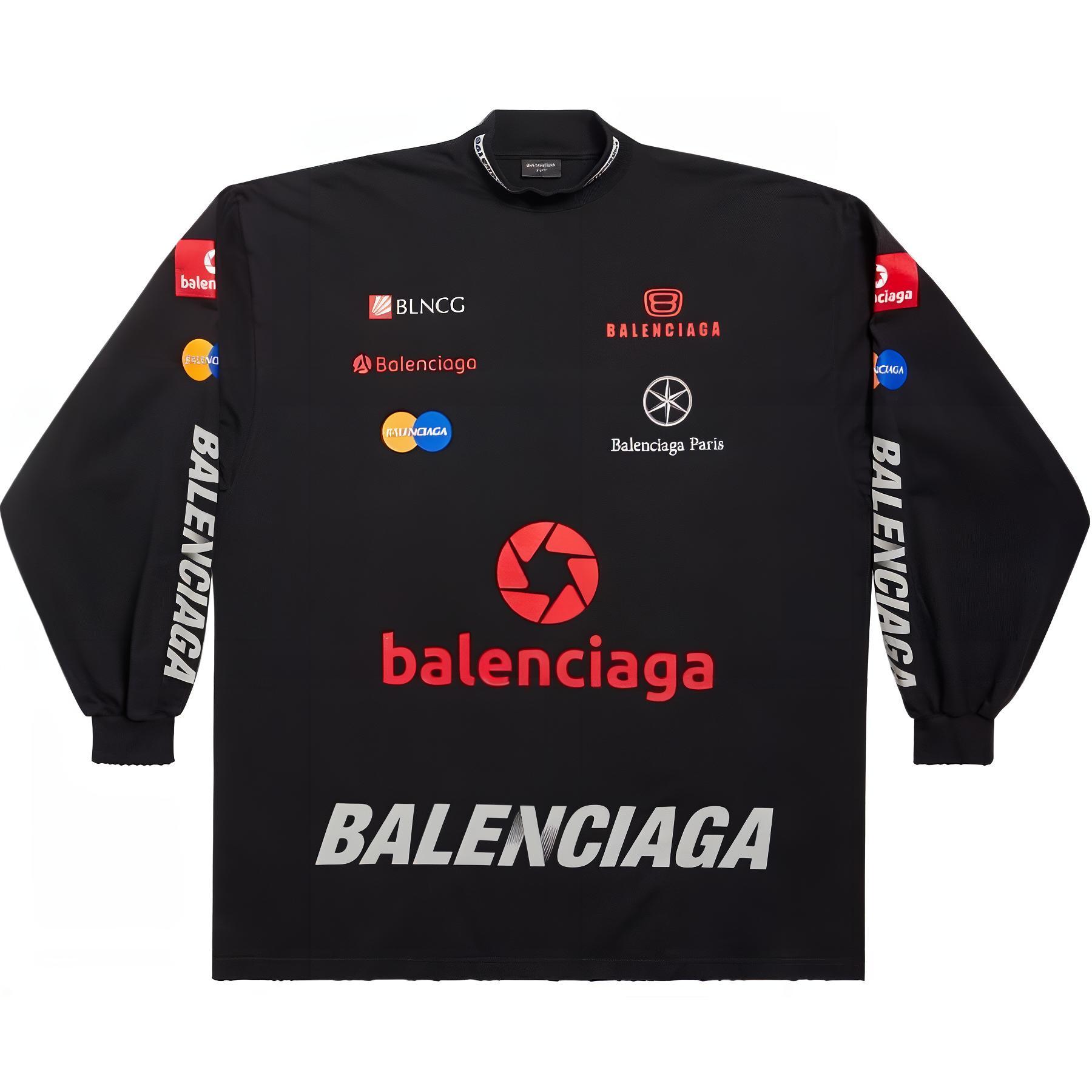 Balenciaga  Black Logo High-Neck Pullover Sweatshirt Regular Fit. 767879TPVE91000