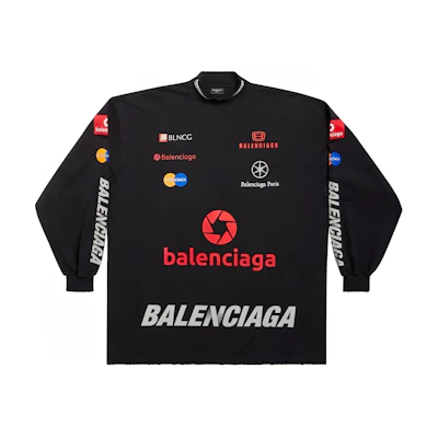 Balenciaga Black Logo High-Neck Pullover Sweatshirt Regular Fit. 767879TPVE91000