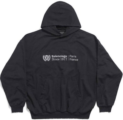 Balenciaga Black Logo Hoodie Regular Fit Long Sleeve. 767877TQVJ19034 Buy Balenciaga Black Logo Hoodie Regular Fit Long Sleeve. 767877TQVJ19034