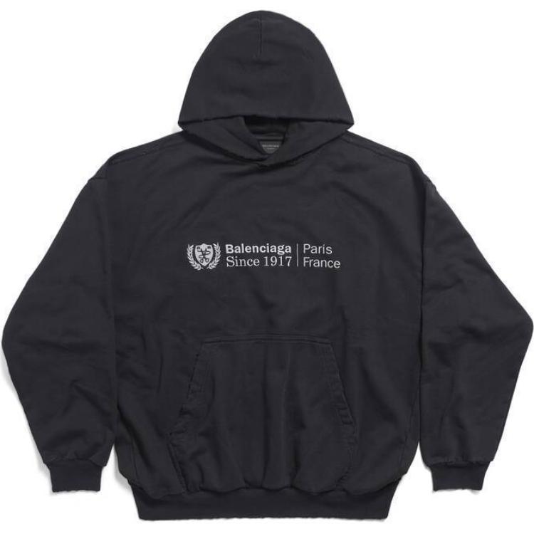 Order Balenciaga  Black Logo Hoodie Regular Fit Long Sleeve. 767877TQVJ19034